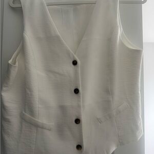 White Button-Up Vest